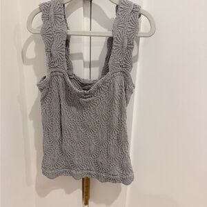Free People Textured Gray Tank Top